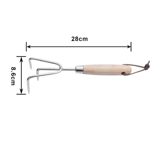 product-550-550 Bamboo handle 3prong cultivator